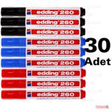 Edding 30 Adet Kırmızı Siyah Mavi Beyaz Tahta Kalemi