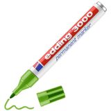 EDDING 3000 Kalıcı Markör Açık Yeşil 1 Kalem Yuvarlak Uç 1,5-3 mm Hızlı Kuruyan Kalıcı Marker Suya Dayanıklı, Silinmeye Dayanıklı Karton, Plastik, Ahşap, Metal İçin Evrensel Marker