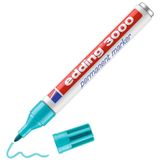 EDDING 3000 Kalıcı Markör Turkuaz (Mavi) 1 Kalem Yuvarlak Uç 1,5-3 mm Hızlı Kuruyan Kalıcı Marker Suya Dayanıklı, Silinmeye Dayanıklı Karton, Plastik, Ahşap, Metal İçin Evrensel Marker