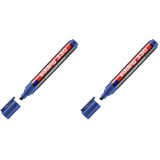 edding 330 permanent markör - mavi - 1 kalem - 1-5 mm kesik uçlu (2 paketi)