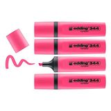 edding 344 fosforlu kalem, pembe, 4'lü set, 2-5 mm kesik ucu