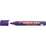 Edding 360 Mor Yazı Tahtası Kalemi 1 Adet Cap Off Özelliği ile Hızlı Kuruyan Mürekkep