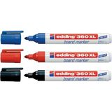Edding 360 XL 3lü Tahta Kalemi Kırmızı Siyah Mavi Renklerle Uzun Süreli Konforlu Kullanım