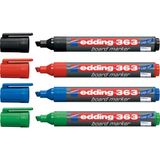 Edding 363 Kesik Uçlu Beyaz Tahta Kalemi 4 Renkli Set 4 Parça Renkli Kalemler