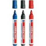 Edding 3'lü Yazı Tahtası Kalemi Seti - Mavi, Siyah, Kırmızı, 1.5-3 mm Uç Kalınlığı