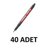 Edding 40 Adet Asetat Kalemi Silgili E-149M Siyah CD Kalemi 1 mm Permanent
