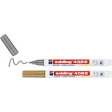 Edding 4085 Sıvı Tebeşir Kalemi 2'li Blister ALTIN & GÜMÜŞ