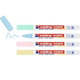 edding 4085 tebeşir kalemi - sarı, yeşil, pembe, mavi (pastel) - 4 tebeşir kalemi - yuvarlak uçlu 1-2 mm