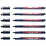 Edding 6 adet ince hassas keçeli kalem 1800 siyah (0,5) 0,5 mm