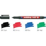 Eddıng Asetat Kalemi Silgili (S) Kırmızı-Mavi-Siyah-Yeşil 4 Lü Set ( E-147S ) - Çok Renkli - Uç Kalınlığı