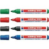 Edding Beyaz Yazı Tahtası Kalemi 4 Renk 260 Tek Ebat ile Canlı Notlar ve Çizimler İçin