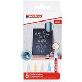 Edding Chalk Marker 4085 Likit Tebeşir Kalem Seti 5 Pastel Renk - Renkli