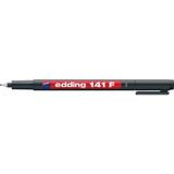 Edding E-141F Siyah Asetat Kalemi Tekli 0.6 mm Kalınlık ile Gözeneksiz Yüzeyler İçin