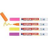 Edding E-4085 4 Renk Set Fosforlu Cam Kalemi (Mor-Sarı-Turuncu-Pembe) - Renkli - Tek Ebat
