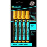 Edding Mavi Yazı Tahtası Kalemi 260 4'lü Set 1.5-3mm Kalınlıkta Hızlı Kuruyan Mürekkep