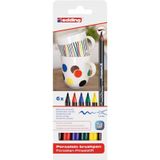 Edding Porselen Kalemi - Hobi Sanat Kalemi 1-4Mm Karışık Ana Renkler (6 Renk Set)