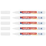 Edding Tebeşir markörü, sıvı tebeşir kalemi, 4085, beyaz, yuvarlak uç, 1 – 2 mm