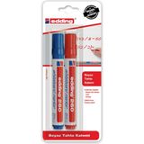Edding Yazı Tahtası Kalemi 260/2 Kırmızı Mavi