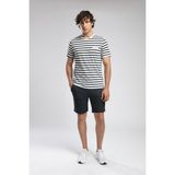 Eddy Erkek %100 Pamuk O Yaka T-Shirt Lacivert - Beyaz