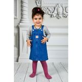 Ede Tekstil Kız Çocuk Kot Elbise Günlük Stil Mini Silüet için Özel Tasarım - Mavi - 4 - 5 Yaş