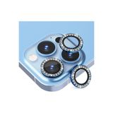 EDELFU İphone 13 Pro Max / 13 Pro Için Kamera Koruyucu Taşlı Ve Metal Lens Koruyucu Mavi