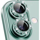 Edelfu iPhone 17 - Taşlı Dişli Kamera Koruma Lens Koruyucu Temperli Cam (2'li) - Köknar Yeşili