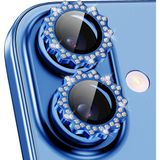 Edelfu iPhone 17 - Taşlı Dişli Kamera Koruma Lens Koruyucu Temperli Cam (2'li) - Mavi