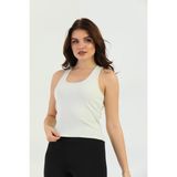 Edelle Bej Çapraz Askılı Slim Fit Ribana Kadın Atlet