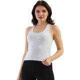 Edelle Kar Melanj Çapraz Askılı Slim Fit Ribana Kadın Atlet