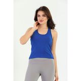 Edelle Saks Mavisi Askılı Slim Fit Ribana Kadın Atlet