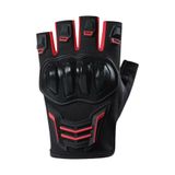 Edelvays Shop KORUMALI KISA MOTOSİKLET ELDİVENİ YASAYA UYGUN PARMAKSIZ ELDİVEN SİYAH KIRMIZI CR
