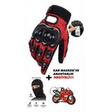 Edelvays Shop Korumalı motosiklet Eldiveni etiketli Kırmızı Uzun HEDİYELİ