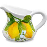 Edelweiss Italy Limon ve Çiçek Desenli Seramik Sürahi - Beyaz - Standart