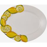 Edelweiss Italy Limone E Fiori Beyaz Seramik Servis Tabağı 22X14 cm