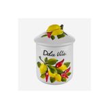 Edelweiss ITALY Limone E Peperoncino Beyaz Seramik Saklama Kabı
