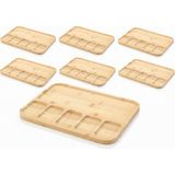 Edenza Bambu Kahvaltı Tabağı — Çok Bölmeli 5'li Doğal Sunum ve Servis Tabağı 33X24CM 6'lı Set - 33 x 24 cm