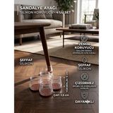 Edenza Şeffaf Silikon Sandalye Ayağı Koruyucu 4'lü Set – Çizdirmez Kaymaz Mobilya Ayak Koruyucu, Parke ve Laminant Zemin Koruma - Adet