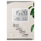 edewatt Dijital Oda Termometre Sıcaklık Ve Nem Ölçer Masa Saati Alarm LCD Ekran Duvara Takılır BEYAZ