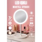 edewatt Dokunmatik Led Işıklı Usb Li Yuvarlak Masa Üstü Makyaj Aynası Makyaj Aynası Ledli
