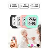 edewatt Mini Bebek Sıcaklık Nem Ölçer LCD Oda Termometre Duvara Takılabilen Masaüstü Isı Göstergesi BEYAZ