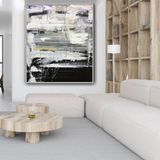 Edificio Yağlı Boya Dokulu Tablo 100X150 Siyah Çerçeveli