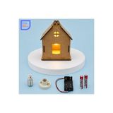 EDİNG EĞİTİM PLATFORMU STEM Işıklı Ahşap Ev Elektrik Deney Kendin Yap Kiti | DIY Light-Up Wooden House | Basit Elektrik Devresi ve Fen Bilimleri Eğitim Seti