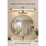 Edison 30 cm Krom Metal LED Ayna Üstü Aplik Gün Işığı Yönlendirilebilir Banyo Makyaj Tablo Duvar Aydınlatması Elektrik Bağlantılı Modern Dekoratif Armatür Salon Antre Koridor için Flüt Aplik