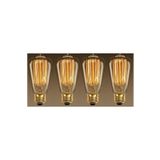 Edison 4 Adet Flemanlı Armut St64 Modeli Rustik Ampul 40 Watt E27 Duy Dekoratif Ampül