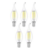 Edison 5 Adet Dekoratif Kıvrık Buji Mum Avize Ampülü 6W E14 6500K Beyaz Işık ERD-94