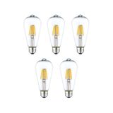 Edison 5 Adet St64 6500k Beyaz Led Rustik 5'li Eko Paket Dekoratif Ampul Vintage Aydınatma