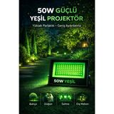 Edison 50W LED Projektör Yeşil Işık IP66 Su Geçirmez Dış Mekan Bahçe Garaj Güçlü Aydınlatma Spot