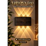 Edison Aplik Kahverengi Ahşap Desenli LED Duvar Lambası Gün Işığı 220V Elektrikli 10W 700 Lümen Dekoratif Modern Duvar Aydınlatması Salon Yatak Odası Koridor Antre TV Ünitesi Balkon Duvar Apliği