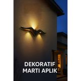Edison Dekoratif Martı Led Aplik - Duvar Tipi LED Aplik- 12 W 3000K Iç ve Dış Mekan Siyah Kasa 220 V ENERJİ