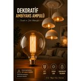 Edison G125 Glop 60watt Dimmer Özellikli Halojen Ampul G125glop Dimmer Özellikli Rustik Dekoratif Ampül